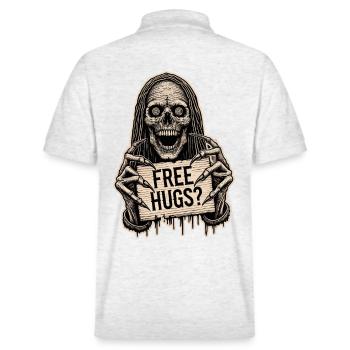 Free Hugs Sinister Psycho - Stanley/Stella Unisex Organic Polo Shirt PREPSTER - heather white - Back - Andy (188cm)