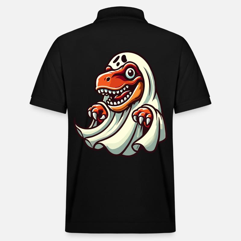 Mignon Dinosaure Fantôme Drôle T-Rex - Polo PREPSTER bio Stanley/Stella Unisexe - noir