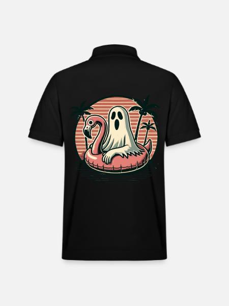 Summer Halloween Spooky Lifestyle Ghosts - Stanley/Stella Unisex Organic Polo Shirt PREPSTER - black