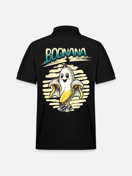 Funny Banana Ghost Ghosts Boonana - Stanley/Stella Unisex Organic Polo Shirt PREPSTER - black
