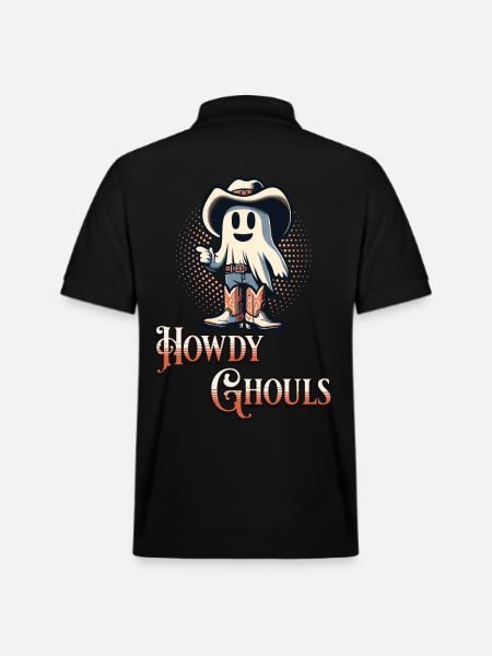 Sjov Cowboy Spøgelse hilsen Spøgelser Piger - Stanley/Stella PREPSTER økologisk unisex poloshirt - sort