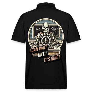 Lustiges Lehrer Halloween Spruch der warten kann - Stanley/Stella Unisex Bio-Poloshirt PREPSTER - Schwarz - Hinten - Andy (188cm)