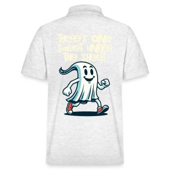 Last Minute Kostüm Unheimliches Halloween - Stanley/Stella Unisex Bio-Poloshirt PREPSTER - Weiß meliert - Hinten - Andy (188cm)