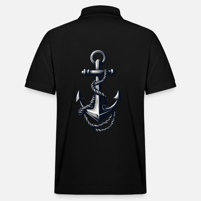 Ästhetisches Anker Design - Stanley/Stella Unisex Bio-Poloshirt PREPSTER - Schwarz