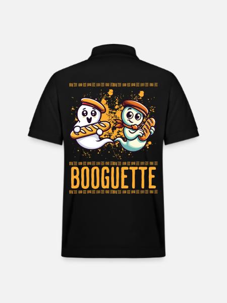 Baguette Ghost Booguette Fun - Stanley/Stella Unisex Organic Polo Shirt PREPSTER - black