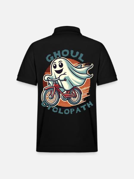 Ghoul Cyclopath Bicycle Halloween Fun - Stanley/Stella Unisex Organic Polo Shirt PREPSTER - black