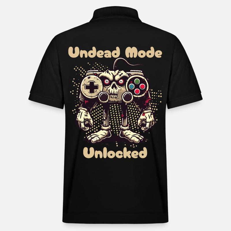 Zombie Gaming Controller Mode Unleashed - Stanley/Stella Unisex Organic Polo Shirt PREPSTER - black
