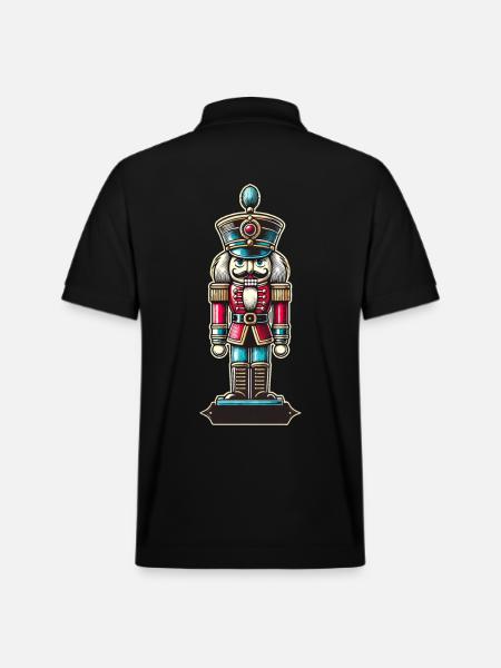 Christmas Nutcracker Retro Style - Stanley/Stella Unisex Organic Polo Shirt PREPSTER - black