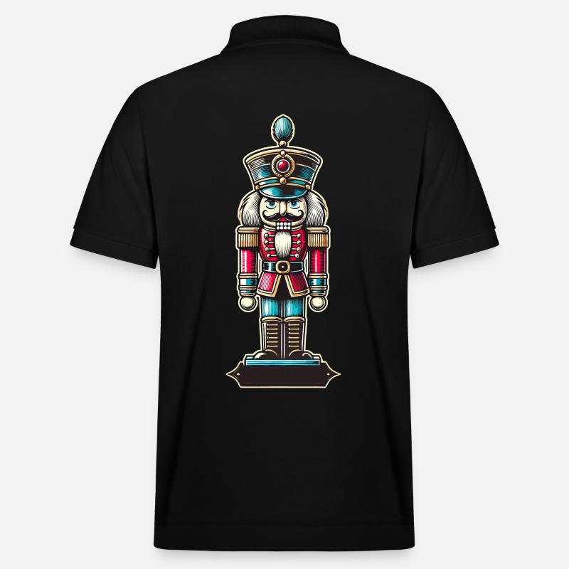 Christmas Nutcracker Retro Style - Stanley/Stella Unisex Organic Polo Shirt PREPSTER - black