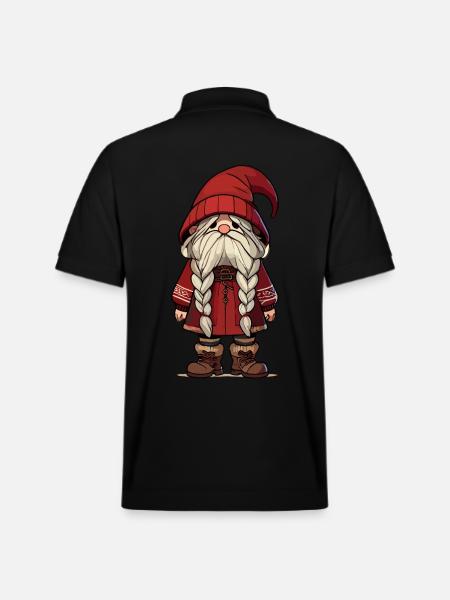 Cozy Christmas Gnome Winter - Stanley/Stella Unisex Organic Polo Shirt PREPSTER - black