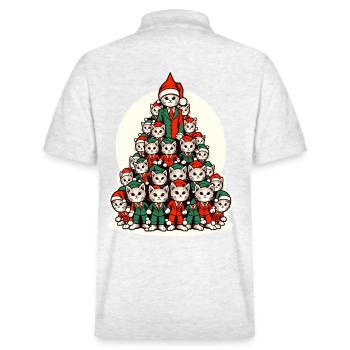 Chats de Noël Défilé d’arbres de Noël - Polo PREPSTER bio Stanley/Stella Unisexe - blanc chiné - Dos - Andy (188cm)