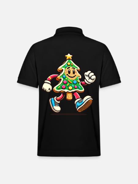 Merry Christmas Cookie Tree Figurine - Stanley/Stella Unisex Organic Polo Shirt PREPSTER - black