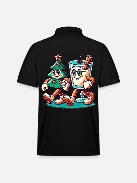 Joyeux Noël Style Rétro - Polo PREPSTER bio Stanley/Stella Unisexe - noir
