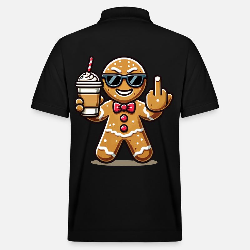 Weihnachten Lebkuchenmann Mit Attitüde - Stanley/Stella Unisex Bio-Poloshirt PREPSTER - Schwarz
