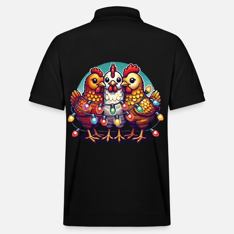 Weihnachten Mit Lustigen Hühnern - Stanley/Stella Unisex Bio-Poloshirt PREPSTER - Schwarz