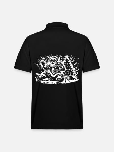 Weihnachtsmann Stromschlag Am Baum - Stanley/Stella Unisex Bio-Poloshirt PREPSTER - Schwarz