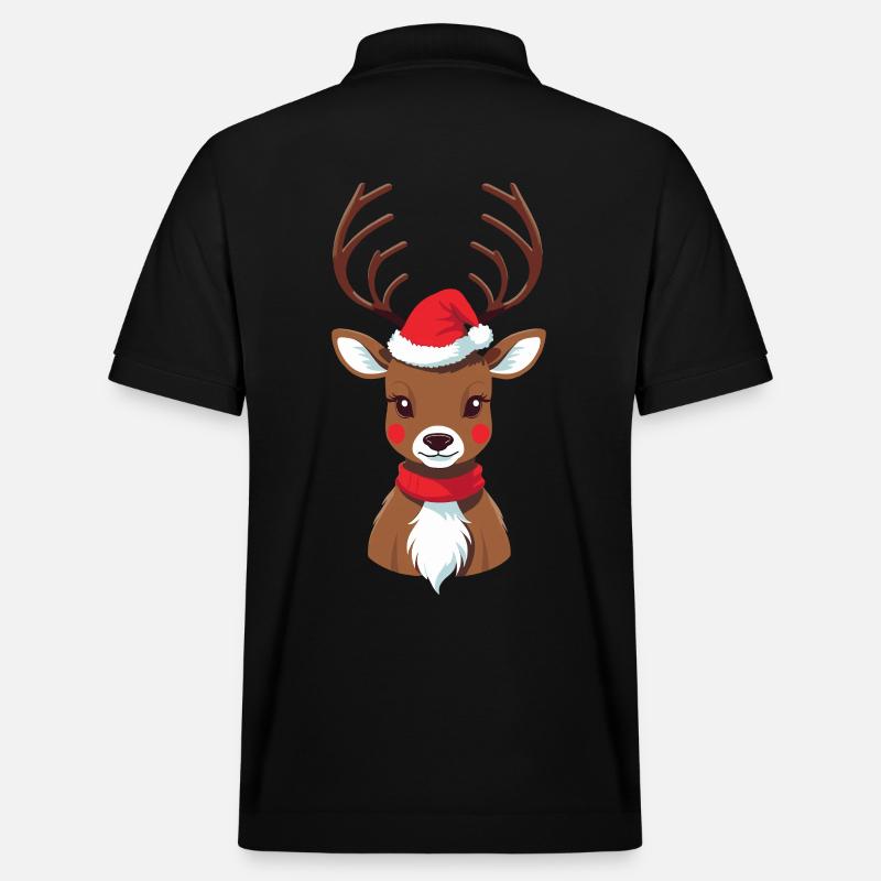 Renne de Noël avec chapeau - Polo PREPSTER bio Stanley/Stella Unisexe - noir