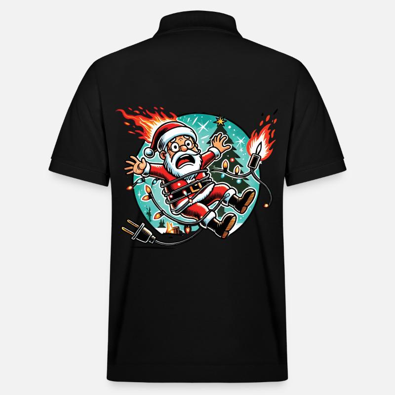 Weihnachtsmann Stromschlag Überraschung - Stanley/Stella Unisex Bio-Poloshirt PREPSTER - Schwarz