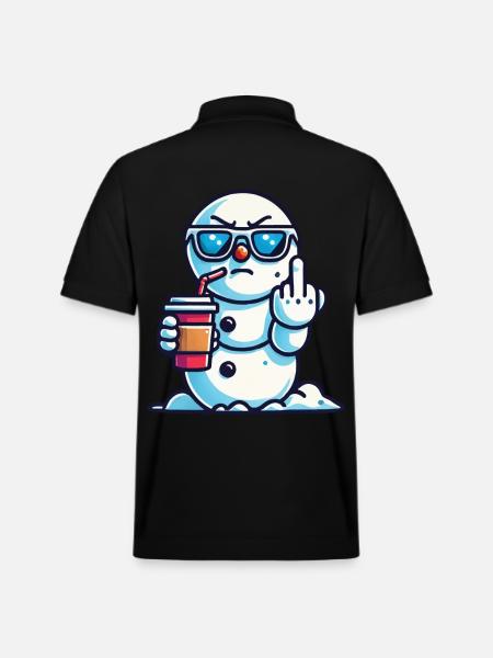 Cool snowman with statement - Stanley/Stella Unisex Organic Polo Shirt PREPSTER - black