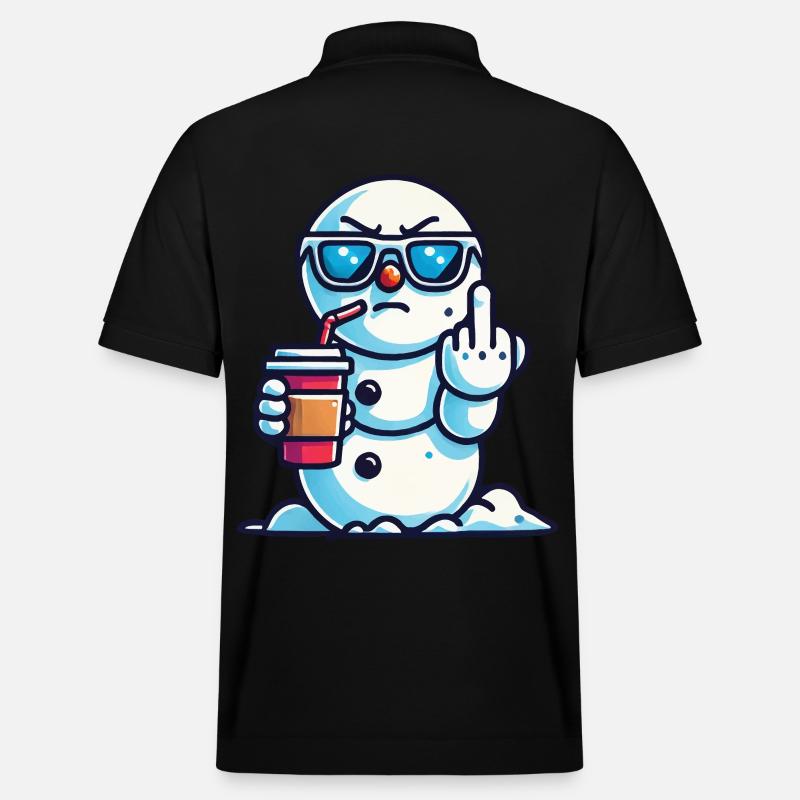 Cooler Schneemann Mit Statement - Stanley/Stella Unisex Bio-Poloshirt PREPSTER - Schwarz