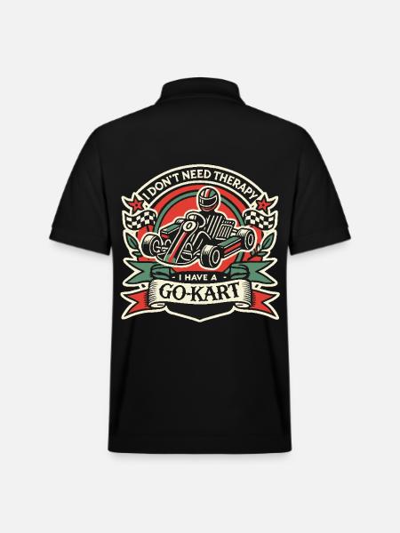 Go-Kart Driver Retro Saying Design - Stanley/Stella Unisex Organic Polo Shirt PREPSTER - black