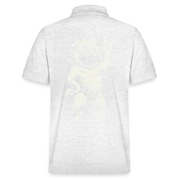 Rock Musik Mops Heavy Metal Festival Design - Stanley/Stella Unisex Bio-Poloshirt PREPSTER - Weiß meliert - Hinten - Andy (188cm)