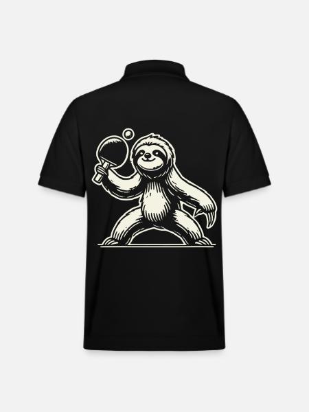 Sloth Table Tennis Player - Stanley/Stella Unisex Organic Polo Shirt PREPSTER - black