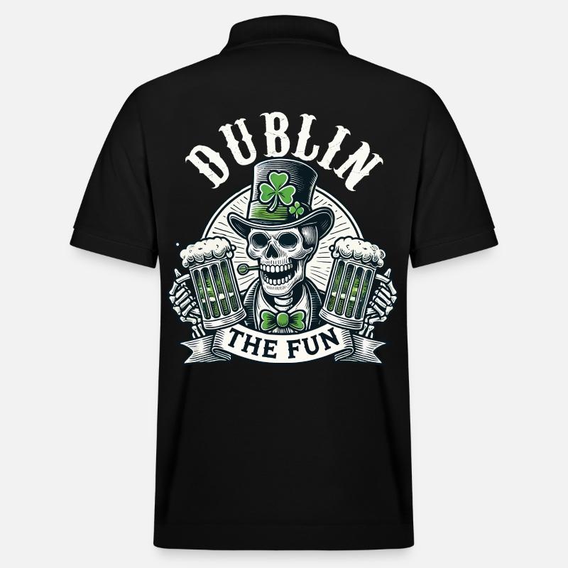 Saint-Patrick Dublin Le Crâne Amusant - Polo PREPSTER bio Stanley/Stella Unisexe - noir