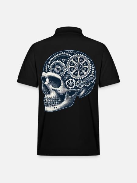 Bicycle Enthusiast Skull Gears - Stanley/Stella Unisex Organic Polo Shirt PREPSTER - black
