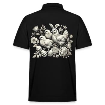 Poussin de Pâques Vintage Poulet Amoureux Rétro - Polo PREPSTER bio Stanley/Stella Unisexe - noir - Dos - Andy (188cm)