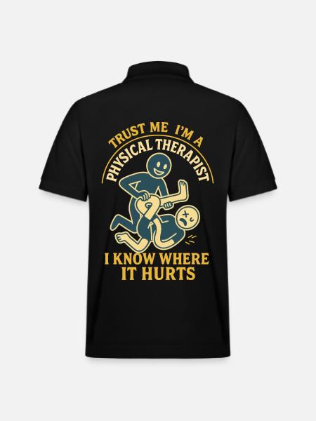Physiotherapy Funny Trust Me - Stanley/Stella Unisex Organic Polo Shirt PREPSTER - black
