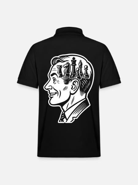 Chess Player Brain Chess Pieces - Stanley/Stella Unisex Organic Polo Shirt PREPSTER - black