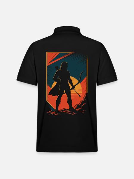 Archery Archer Sunset - Stanley/Stella Unisex Organic Polo Shirt PREPSTER - black