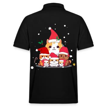 Lustige Weihnachtskatzen - Stanley/Stella Unisex Bio-Poloshirt PREPSTER - Schwarz - Hinten - Andy (188cm)