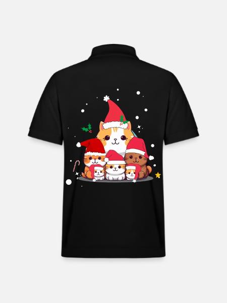 Funny christmas cats - Stanley/Stella Unisex Organic Polo Shirt PREPSTER - black