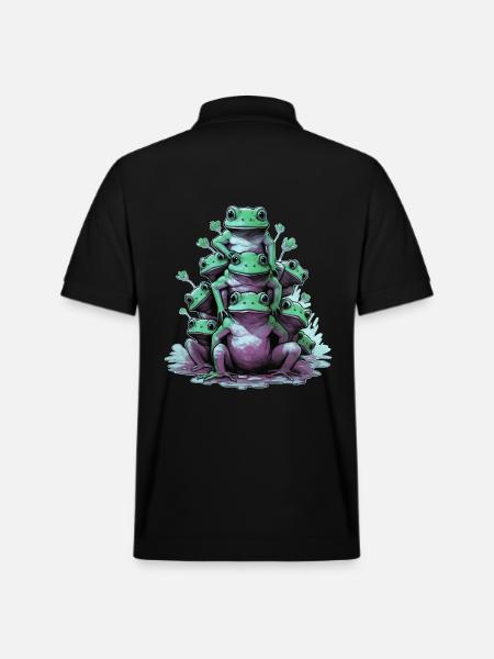 Funny frogs - Stanley/Stella Unisex Organic Polo Shirt PREPSTER - black
