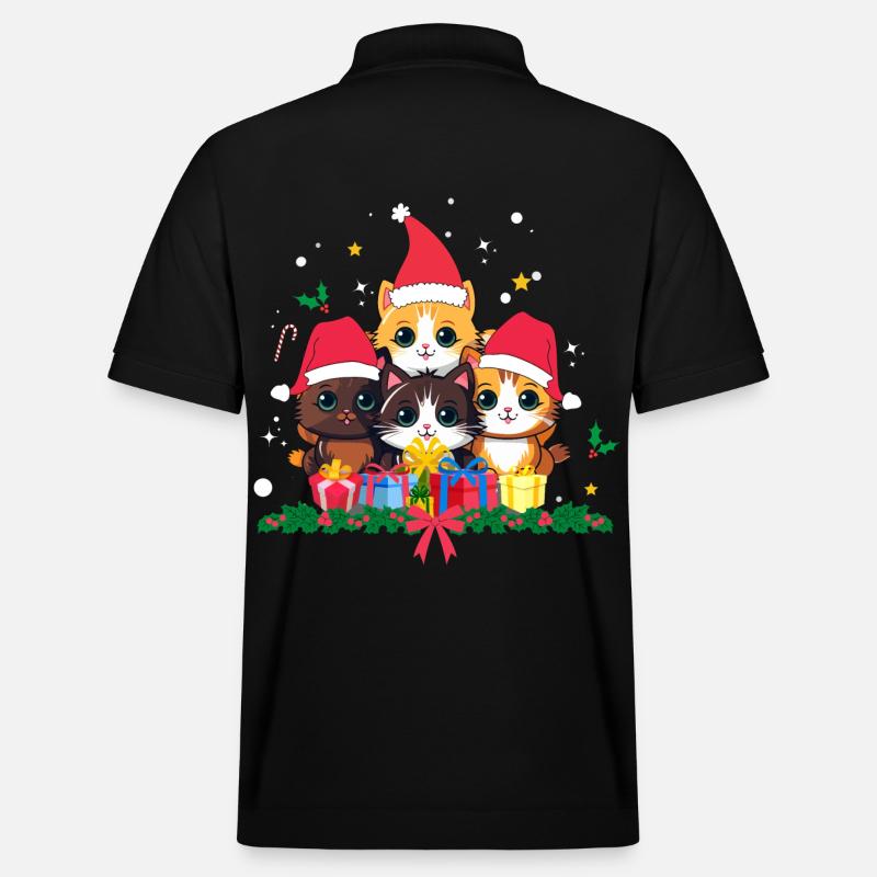 Drôles de chats de Noël - Polo PREPSTER bio Stanley/Stella Unisexe - noir