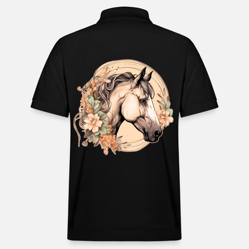 Cheval Boho - Polo PREPSTER bio Stanley/Stella Unisexe - noir