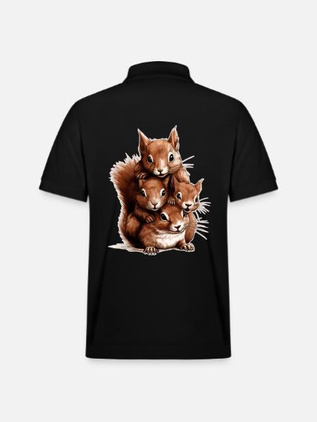 Squirrel - Stanley/Stella Unisex Organic Polo Shirt PREPSTER - black