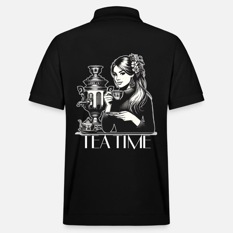 Samovar Tea Time femme cadeau - Polo PREPSTER bio Stanley/Stella Unisexe - noir