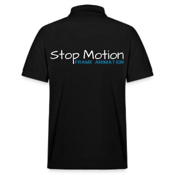 Stop Motion Animation Shirt Gift - Stanley/Stella Unisex Organic Polo Shirt PREPSTER - black - Back - Andy (188cm)