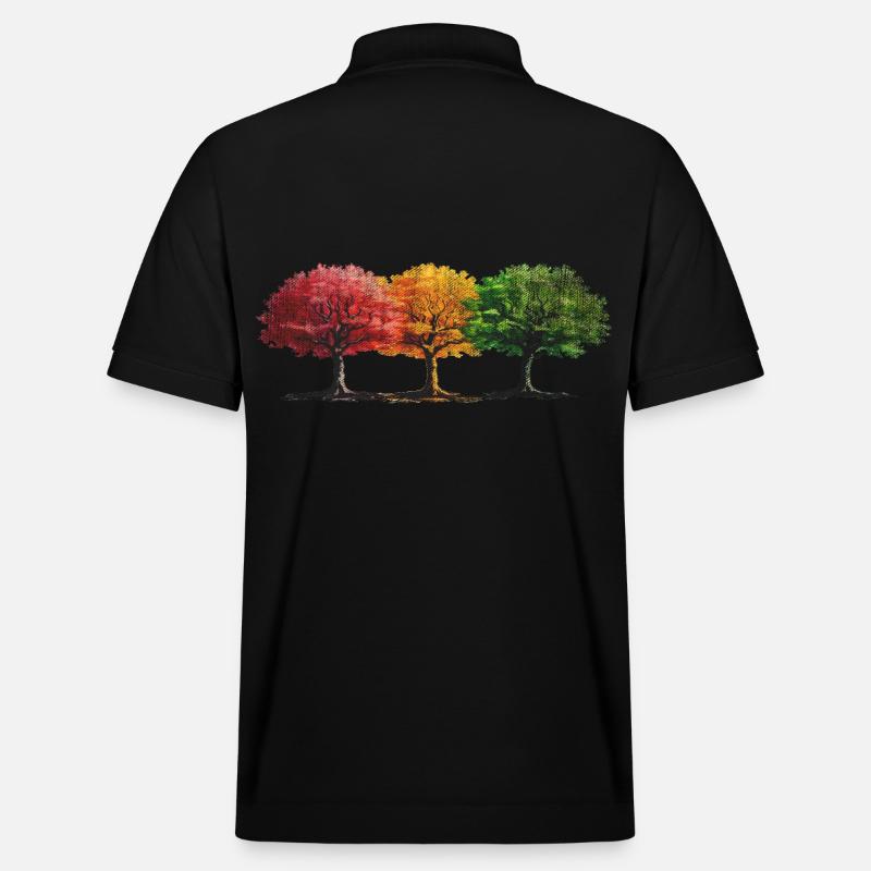 Bäume Baum bunt - Stanley/Stella Unisex Bio-Poloshirt PREPSTER - Schwarz