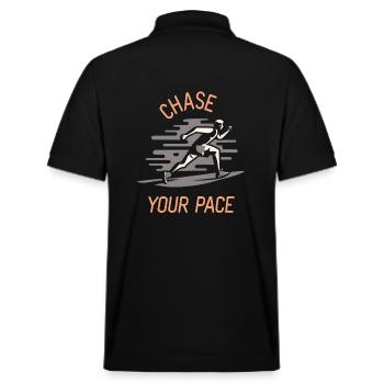 Chase Your Pace Running Design - Stanley/Stella Unisex Organic Polo Shirt PREPSTER - black - Back - Andy (188cm)