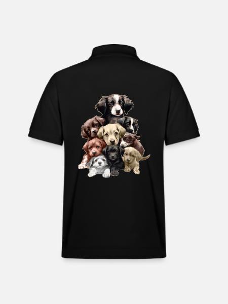 Lustige Hunde - Stanley/Stella Unisex Bio-Poloshirt PREPSTER - Schwarz