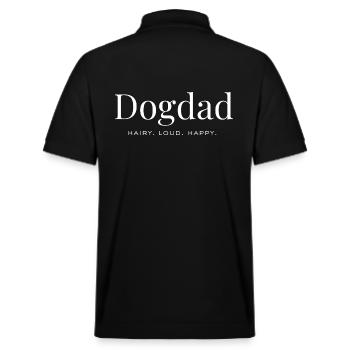 Hundepapa – Haarig. Laut. Glücklich. - Stanley/Stella Unisex Bio-Poloshirt PREPSTER - Schwarz - Hinten - Andy (188cm)