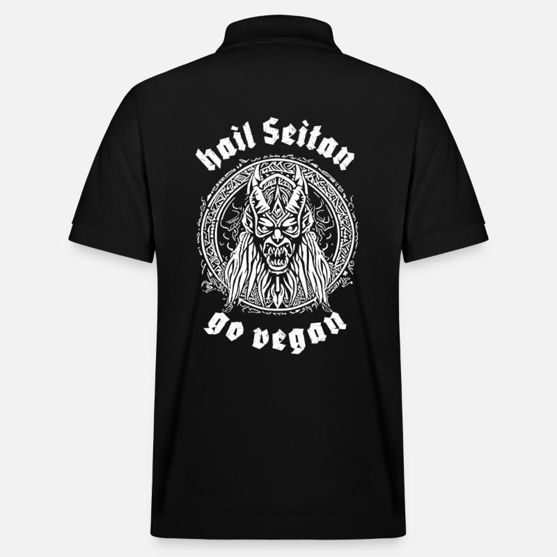 HAIL SEITAN - go vegan - Stanley/Stella Unisex Bio-Poloshirt PREPSTER - Schwarz