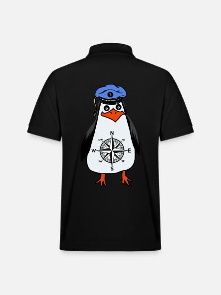 Penguin Maritim Captain Compass Windrose - Stanley/Stella Unisex Organic Polo Shirt PREPSTER - black