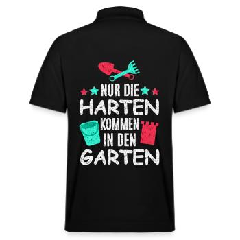 Garten Spielen - Stanley/Stella Unisex Bio-Poloshirt PREPSTER - Schwarz - Hinten - Andy (188cm)