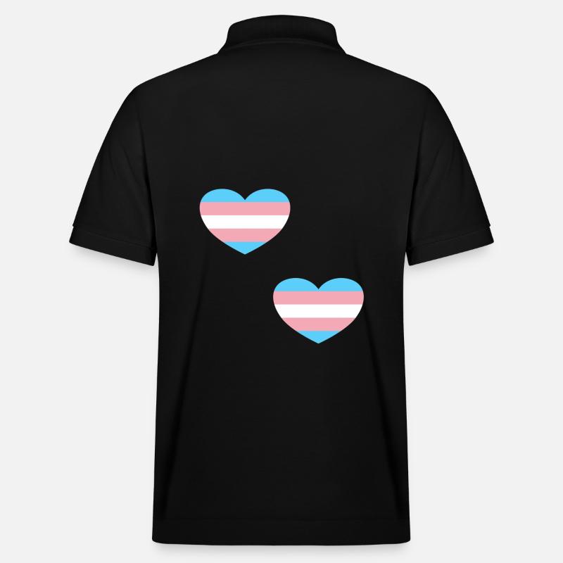Trans Flagge Herzen - Stanley/Stella Unisex Bio-Poloshirt PREPSTER - Schwarz