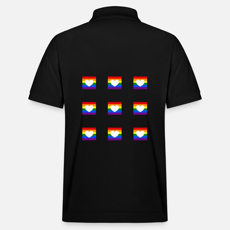 LGBTQ-Regenbogenherz - Stanley/Stella Unisex Bio-Poloshirt PREPSTER - Schwarz